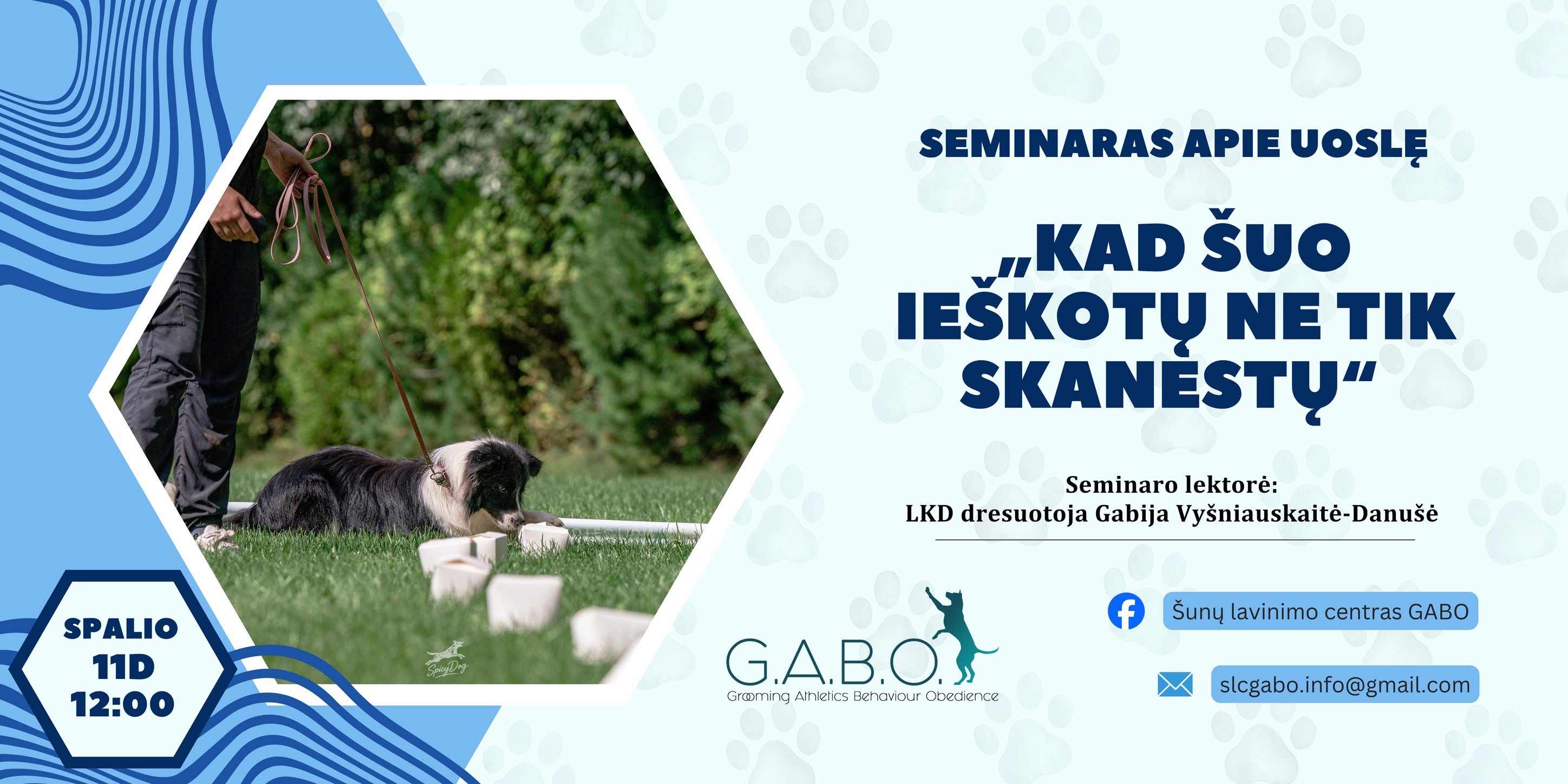 Seminaras „Apie uoslę. Kad šuo ieškotų ne tik skanėstų“