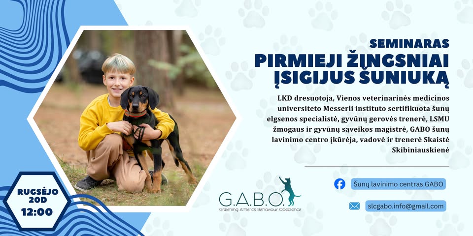 Seminaras "Pirmieji žingsniai įsigijus šuniuką"