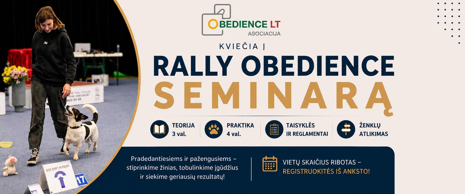 Rally Obedience seminaras: teorija ir praktika